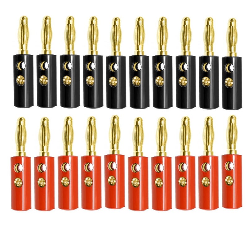 bnafes 20Pcs Banana Speaker Wire Cable Screw Plugs Connectors 4mm - Image 1